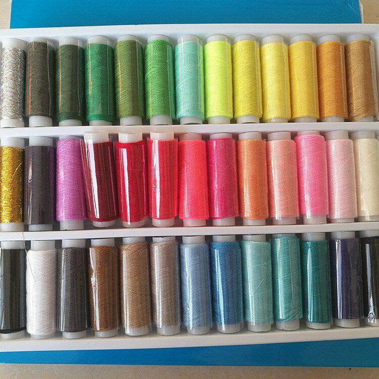 多色手工加工厂商店线材阵线线缝做衣服的线缝纫线裁缝材家用