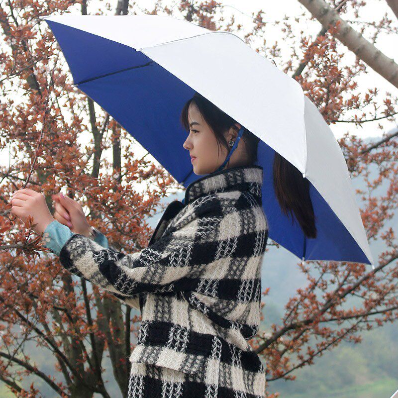 晴雨轻便支撑头戴式小号加固渔具背式草帽伞帽防小号包雨伞套装斗