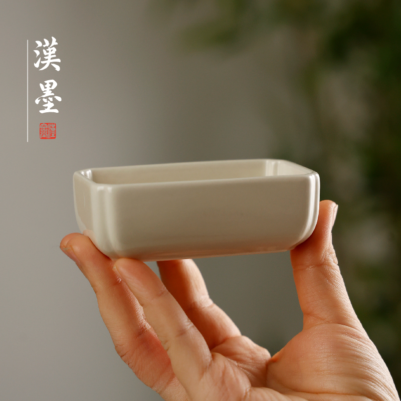 影灰海棠浅洗 画笔清洗笔洗桶砚台书法专用笔洗笔缸洗笔陶瓷水盂