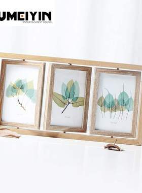 nordic vintage wooden photo frame placed on a 6 7 rotating