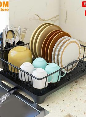 Stainless steel dish drying rack kitchen storage cup holder