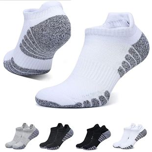 3pairs thickened towel bottom running socks mesh boat socks
