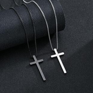Cross necklace Men's fashion sweater chain十字架项链男