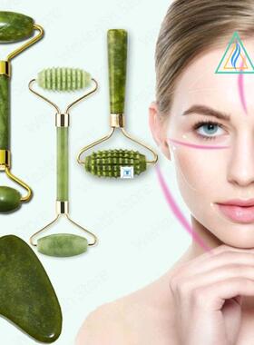 Natural Face Massager Guasha Jade Roller Scraper Facial Skin