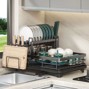 2024 Dish Drying Rack Kitchen Adjustable Stainless Steel Cut