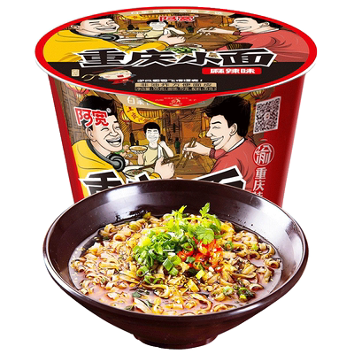 桶装阿宽重庆小面麻辣味泡面