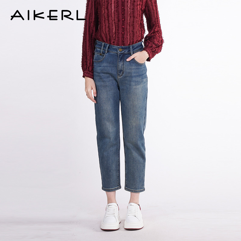 AIKERL艾可儿直筒牛仔裤女牛仔裤