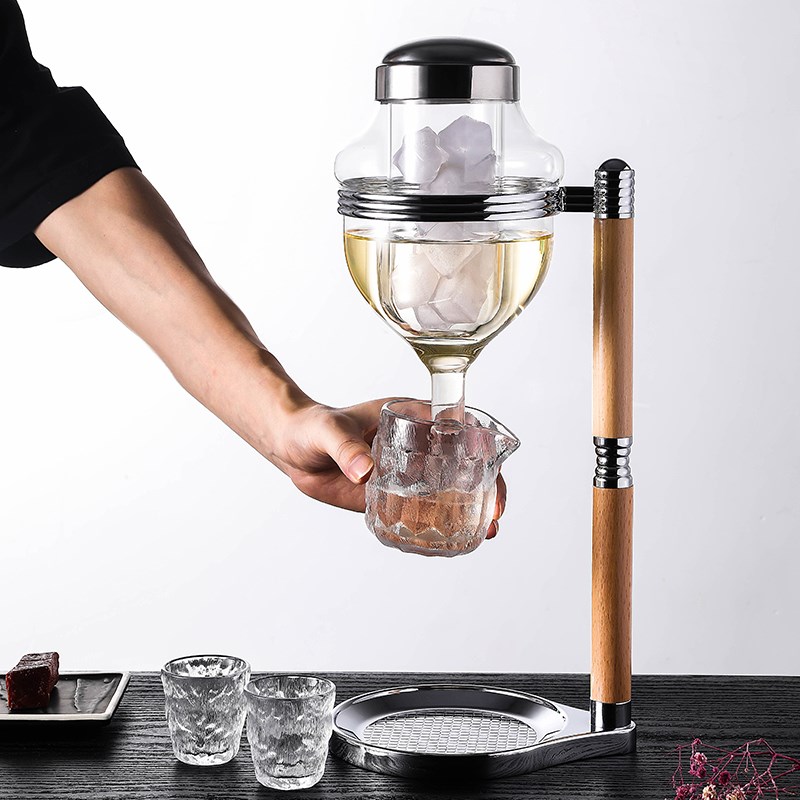日本同款清c酒酒具冰酒壶冷酒器顶针滴漏式温酒壶龙头分酒器醒酒