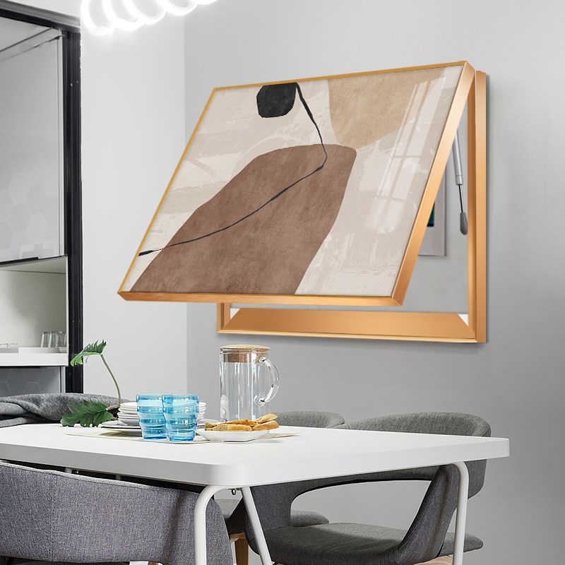 电表箱装饰c画配电箱盖板电闸轻奢强电餐厅遮挡箱抽象简约空气开