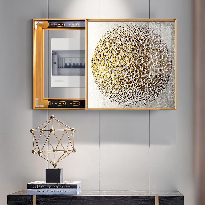 轻奢电表箱装饰画免打孔遮挡箱欧式抽象配电箱北R欧客厅电闸盒挂