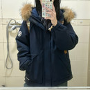高级感棉服 美式 情侣工装 派克连帽大毛领羽绒棉袄女冬2024冬季 新款
