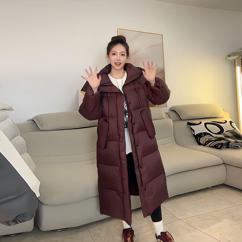 晶煊韩国高级感长款羽绒棉袄女