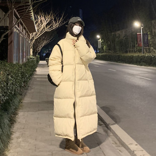 超长过膝保暖情侣男女面包服 羽绒棉服女加厚冬2025年新款 韩版 长款