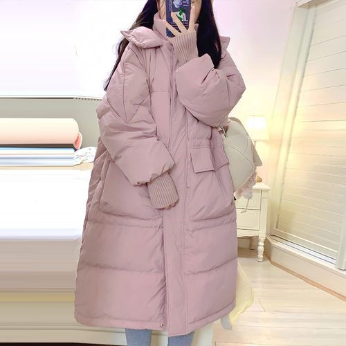 90白鸭绒韩国高级感长款羽绒服女