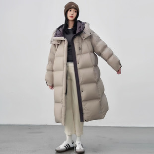 宽松时尚 韩版 洋气棉服 过膝连帽羽绒棉袄女冬2025年新款 超好看长款