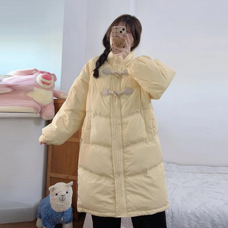 中长款奶呼呼牛角扣立领羽绒棉服女冬2025新款韩版宽松加厚面包服,女装/女士精品,大码棉服,淘宝优惠券,粉丝福利购,淘宝优惠卷