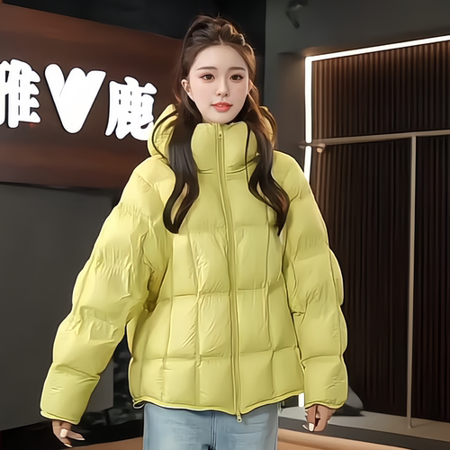 韩国高级感短款圆领羽绒棉袄女潮