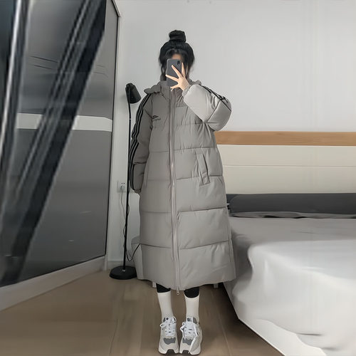 晶煊韩国学生三条杠连帽羽绒服
