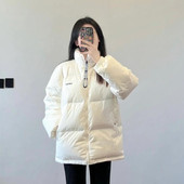 韩国高级感立领羽绒服女冬加厚2025新款 小个子白鸭绒情侣保暖外套