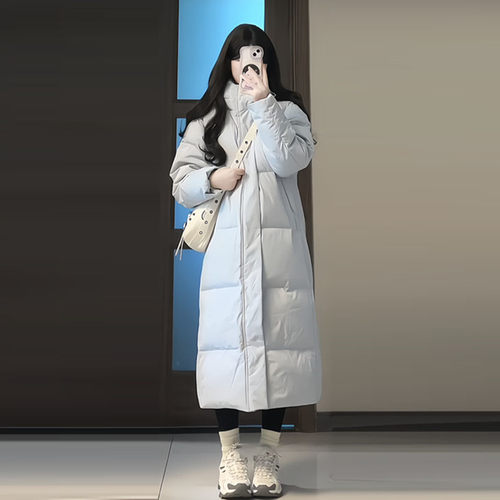 90白鸭绒女神保命长款保暖羽绒服