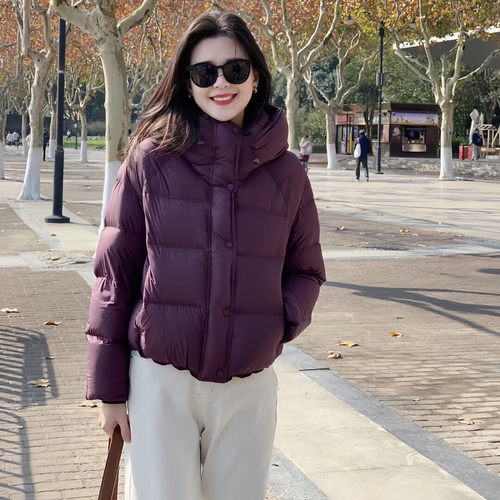 韩国高级感短款连帽羽绒棉袄女潮
