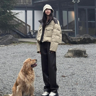 新款 羽绒棉袄女潮2025韩系冬装 小个子超好看棉服 洋气立领短款 时尚