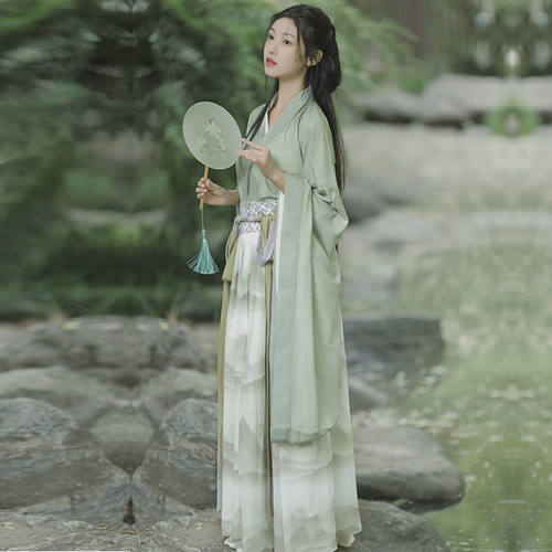 春夏季原创交领广袖齐腰襦裙