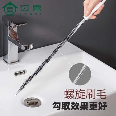 管道疏通器水槽下水道毛发清理器洗脸池清洁刷螺旋刷毛防堵疏通条