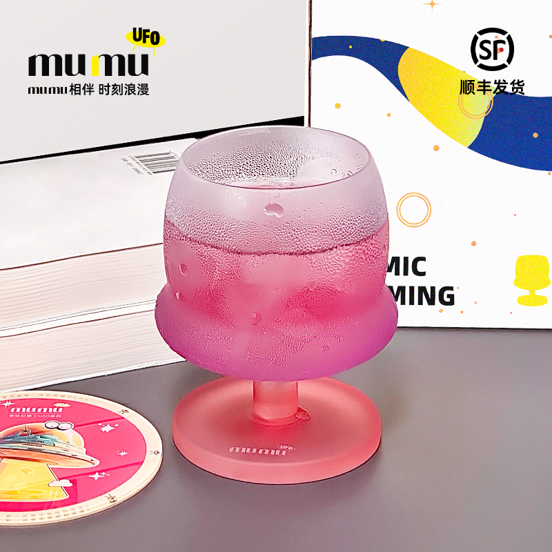 mumu可爱水晶玻璃果汁杯饮料杯