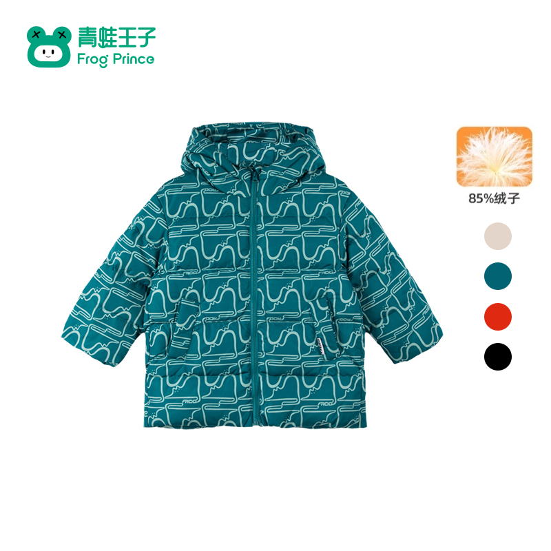 青蛙王子男童羽绒外套长款羽绒服