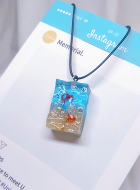 金鱼水波纹治愈系项链挂件