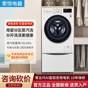 LG FY13WYW子母洗衣机母婴分区分类洗蒸汽除菌螨双擎洗衣机13.5KG