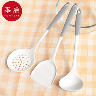 硅胶B1P243 锅铲 家用厨房炒菜铲子汤勺漏勺刮刀不伤锅烙饼耐用