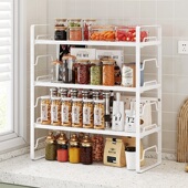 厨房分层置物架桌面台面置物架调料收纳层架整体橱柜内分隔板可调