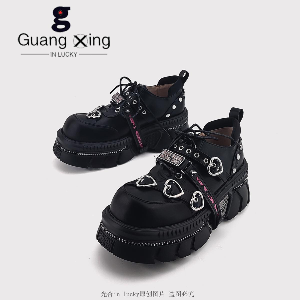 光杏原创朋克机能风小皮鞋女