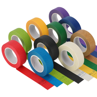 彩色美纹纸胶带美术美文美工分色手撕无残装修喷漆装饰胶纸红色黑色紫色手帐素材和纸贴纸网红加厚白色贴边