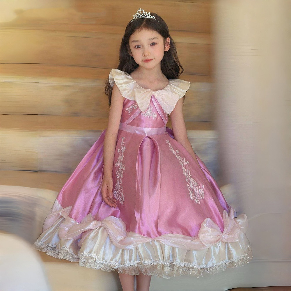 女童灰姑娘公主裙夏季新款生日礼服辛德瑞拉刺绣儿童洛丽塔连衣裙