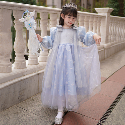 冰雪奇缘爱莎公主裙女童