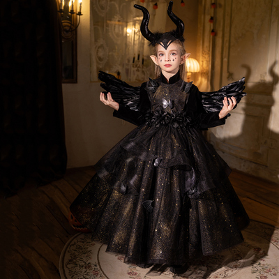 女童高端礼服黑色公主裙
