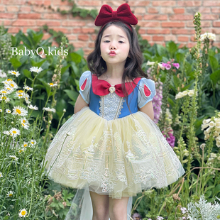 女童白雪公主裙夏新款迪士尼洛丽塔蓬蓬儿童连衣裙子洋气宝宝礼服