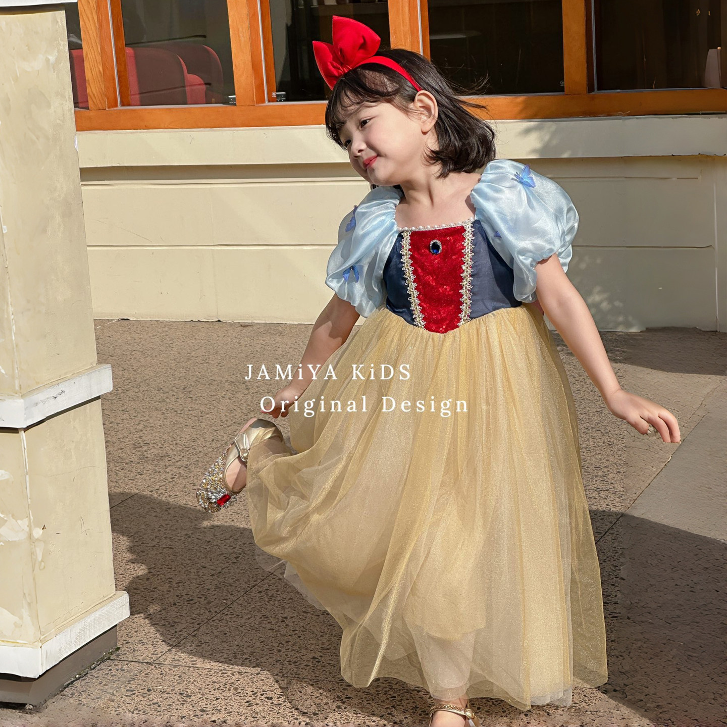 冰雪奇缘白雪公主裙女童夏季2026新款生日礼服迪士尼儿童连衣裙子