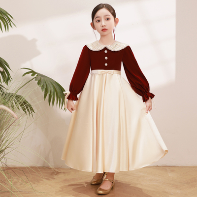 丝绒公主裙优雅晚礼服洋气女童