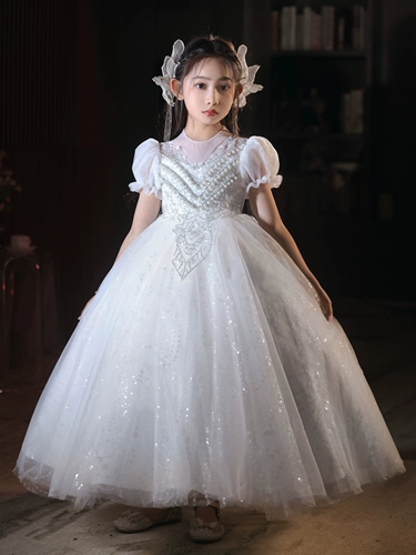 Летний наряд маленькой принцессы, детское платье девочки цветочницы, наряд для музыкальных выступлений