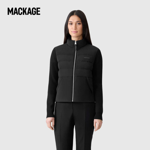 【早秋新品】MACKAGE女士 GRETEL户外短款排骨拼接羽绒夹克外套