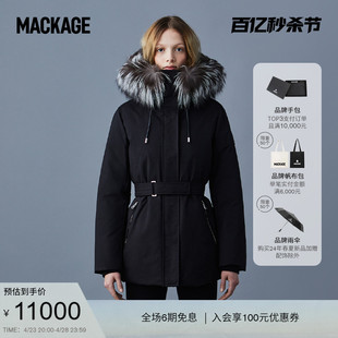 MACKAGE女士JENI二合一毛领收腰羽绒服 摩登专致系列