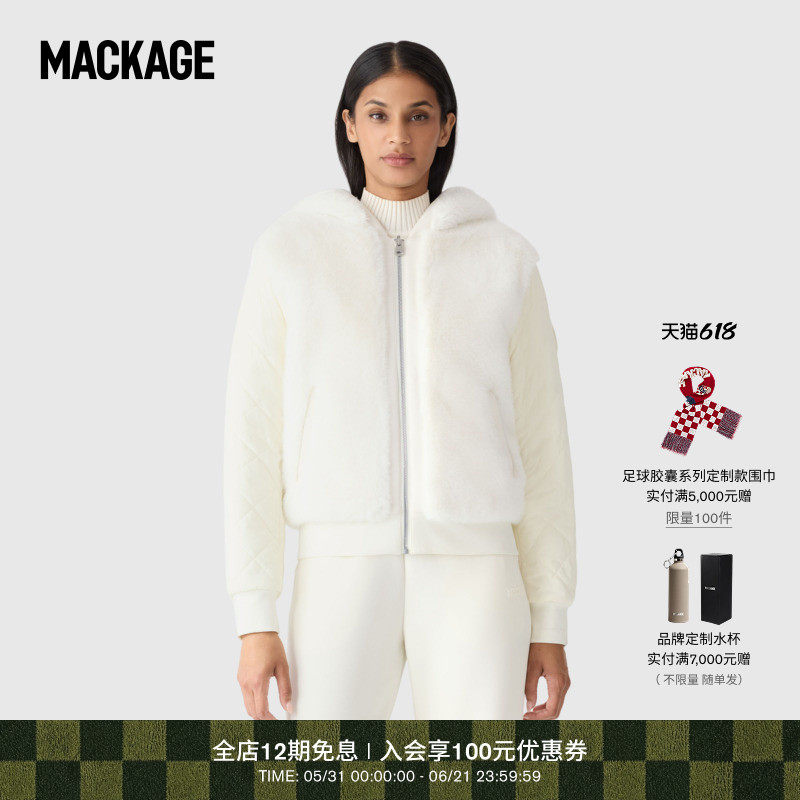 MACKAGE女士 GWENDAL 双面穿人造毛皮草连帽外套上衣 秋冬新品