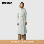 女士 MACKAGE MAI经典 长款 显瘦羊毛毛呢大衣外套 修身 明星同款