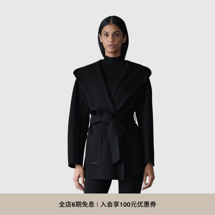 【早秋推荐】MACKAGE女士 PAYA气质收腰中长款连帽翻领大衣外套图片