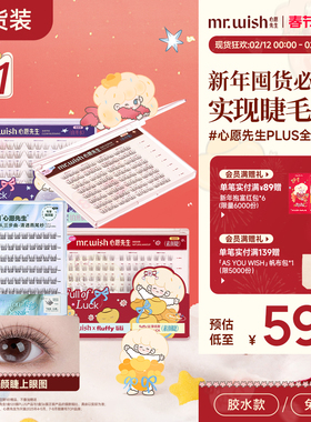 心愿先生PLUS版大盒免胶假睫毛懒人三步曲分段眼睫毛贴自然浓密款