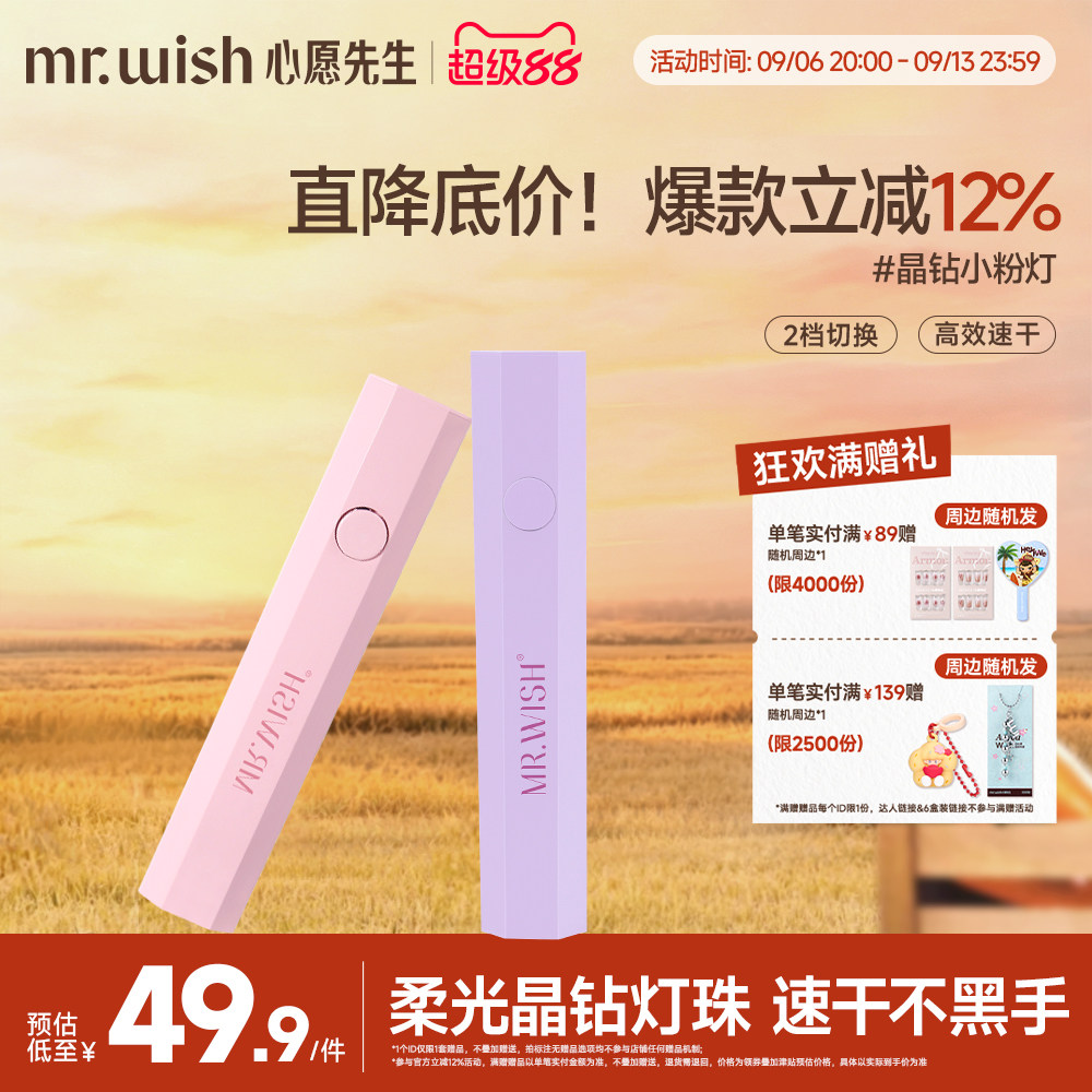 心愿先生手持穿戴美甲新手套装一字灯小型便携灯速干迷你光疗灯图片